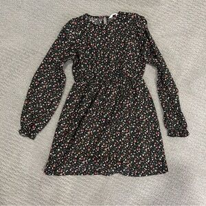 Mango Black Floral Girls Dress